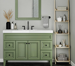 Bertch Vanities – Marcus Style, Birch wood with Pistachio color / finish.